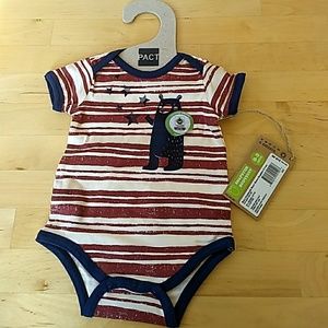 Pact Baby Organic Cotton Striped Snapster/Onesie